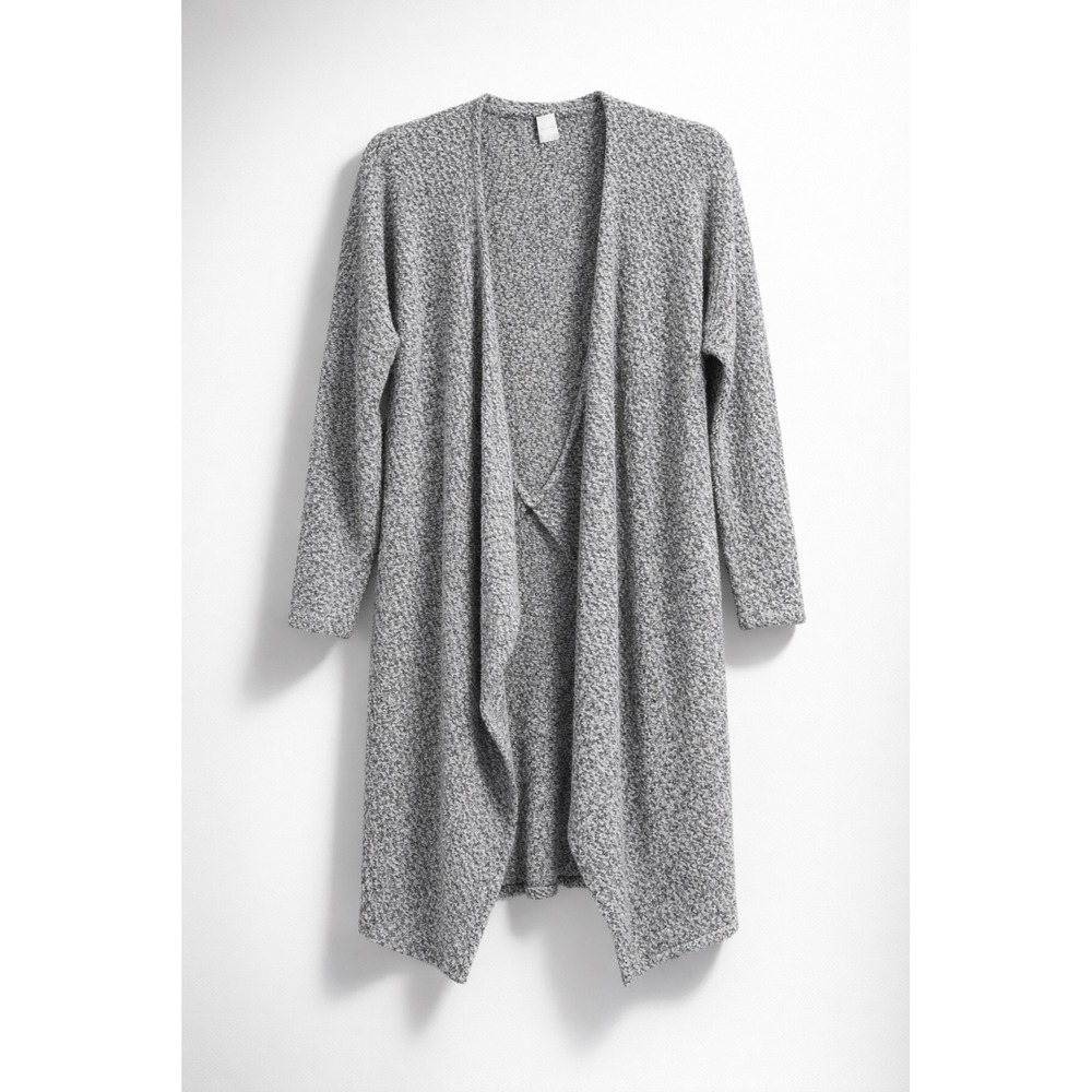 H&M Divided Grey Marled Open Front Cardigan XS Lagenlook Minimalist Cozy Casual